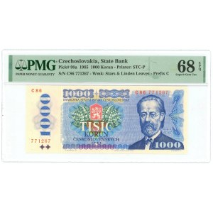 Czechoslovakia 1000 Korun 1985 PMG 68 EPQ Superb Gem Unc