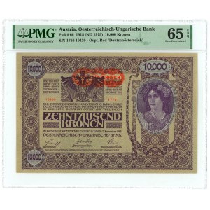 Austria 10000 Kronen 1918 - 1919 (ND) PMG 65 EPQ Gem UNC