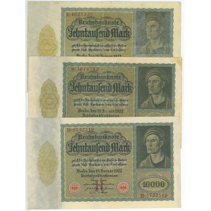 Germany - Weimar Republic 3 x 10000 Mark 1922