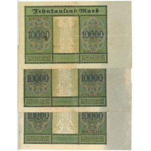 Germany - Weimar Republic 3 x 10000 Mark 1922