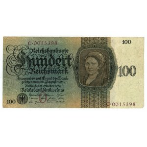 Germany - Weimar Republic 100 Reichsmark 1924