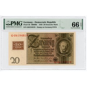 Germany - DDR 20 Deutsche Mark 1948 PMG 66 EPQ Gem Uncirculated