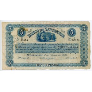 Colombia 5 Pesos 1873