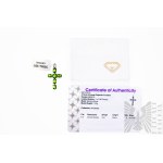 Zawieszka w Kształcie Krzyża z 6 Naturalnymi Diopsydami 3.10 Ct, Srebro 925, Certyfikat RocksTv