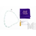 Naszyjnik z 17 Naturalnymi Amazonitami o masie 218.00 ct, Srebro 925, Certyfikat Gemporia