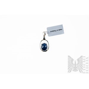 Zawieszka z Naturalnym Niebieskim Szafirem Gwiaździstym 5.80 Ct i Naturalnym Niebieskim Szafirem 0.10 Ct, Srebro 925, Certyfikat RocksTv