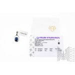Zawieszka z Naturalnym Niebieskim Szafirem Gwiaździstym 5.80 Ct i Naturalnym Niebieskim Szafirem 0.10 Ct, Srebro 925, Certyfikat RocksTv