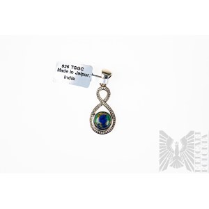 Zawieszka z Naturalnym Azurytem 4 Ct, Srebro 925, Certyfikat Gemporia