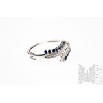 Bransoleta z Naturalnymi Niebieskimi Szafirami 5.26 Ct i Naturalnymi Białymi Topazami 1.96 Ct, Srebro 925, Certyfikat Gemporia