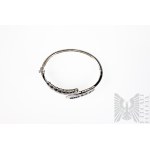 Bransoleta z Naturalnymi Niebieskimi Szafirami 5.26 Ct i Naturalnymi Białymi Topazami 1.96 Ct, Srebro 925, Certyfikat Gemporia