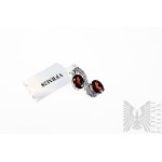 Zawieszka z Naturalnymi Granatami 2.89 Ct i Diamentami 0.01 Ct, Srebro 925, Certyfikat Gemporia