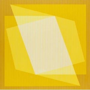 Julian Stanczak (1928 Borownica - 2017 Seven Hills, Ohio), Zdieľanie v žltom, 1970