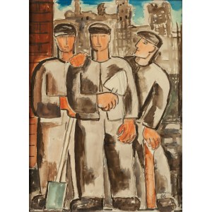 Alfred Lenica (1899 Pabianice - 1977 Varšava), Odpočívajúci robotníci, 1946