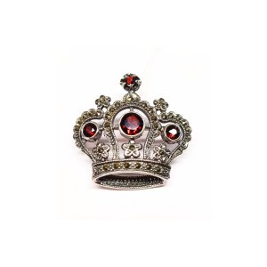 Srebrna broszka korona vintage (925)