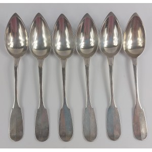 Komplet 6 łyżeczek, srebro próby 950, Francja, po 1838 r.