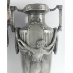 Pair of Art Nouveau vases, plater