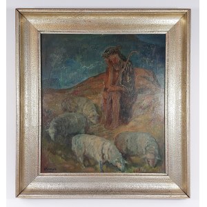 Edmund Czarnecki (1906-1990), Schmerzhafter Christus mit Schafen, 1946.