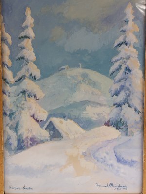 Zygmunt Chmielewski, Akwarela, 1966 r., Karpacz. Śnieżka