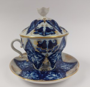 Cup with saucer and lid, Lomonosov