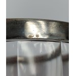 Bowl, Val Saint Lambert, framed in silver