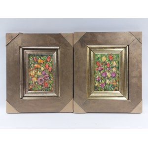 Henryk Zbigniew Wolff (born 1940 in Warsaw), Pair of paintings. Cycle - My Garden - Roses, 2019.