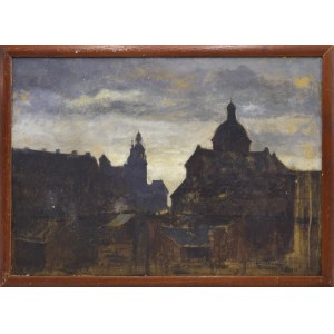 Stanisław FABIJAŃSKI (1865-1935), Krakovské nokturno - Pohled na Wawel, 1920