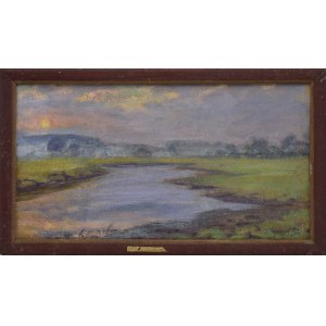 Stefan PIENIĄŻEK (1913-2008), Lagoon of the Wieprz River at sunrise, 1954