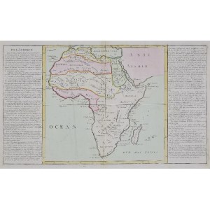 Jean Baptiste CLOUET (asi 1730-1790) - podle, Mapa Afriky s popisem, asi 1787?