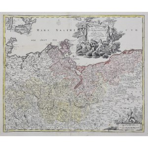 Johann Baptist HOMANN (1664-1724), Mapa Brandenburgii i Pomorza, ok. 1716
