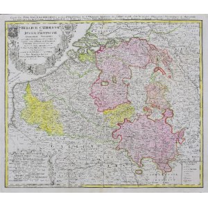 Johann Baptist HOMANN (1664-1724) - spadkobie, Mapa Belgii, 1747