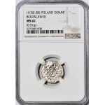 RRR-, Bolesław III Krzywousty 1107-1138, denar wrocławski przed 1107, MAŁA GŁOWA, R8