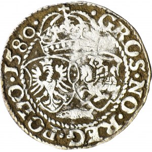RRR-, Stefan Batory, Olkusz Pfennig 1580, Glaubicz Wappen, T.40 mk, R7