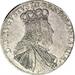 August III Sas, Ort 1754, Lipsk, wąskie popiersie, piękny