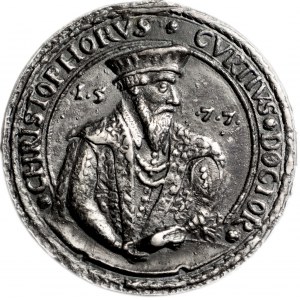 RRR-, Śląsk, Żary, Medal 1577, Krzysztof Curtius ilustrowany F.u S. ex. Friedensburg, UNIKAT?