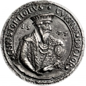 RRR-, Śląsk, Żary, Medal 1577, Krzysztof Curtius ilustrowany F.u S. ex. Friedensburg, UNIKAT?