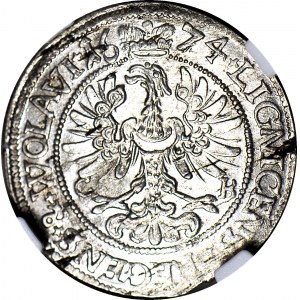 Śląsk, Georg Wilhelm, 3 krajcary 1674, BRZEG, Pierwszy Rok Bicia, mennicze