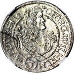 Śląsk, Georg Wilhelm, 3 krajcary 1674, BRZEG, Pierwszy Rok Bicia, mennicze