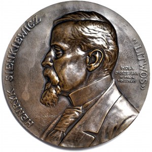 Medal brąz, Henryk Sienkiewicz, 1900r, QUO VADIS, wielki 77mm