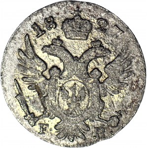RR-, Królestwo Polskie, 5 groszy 1827 FH, duże napisy, b. rzadkie