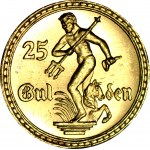 RR-, WMG 25 guldenów 1923, STEMPEL ZWYKŁY, b. rzadki ROCZNIK, piękne