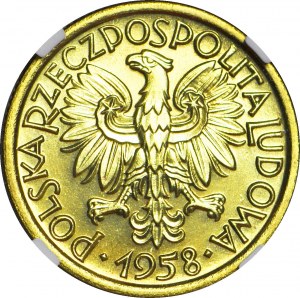RR-, 2 złote 1958 Jagody, PRÓBA, MOSIĄDZ, nakład 100szt., rzadkość, c.a., ZJAWISKOWE
