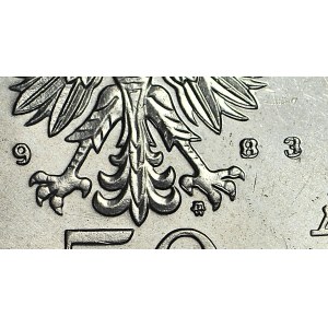 RR-, 50 złotych 1983, Ignacy Łukasiewicz, DESTRUKT - DOUBLE DIE