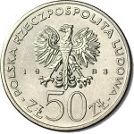 RR-, 50 złotych 1983, Ignacy Łukasiewicz, DESTRUKT - DOUBLE DIE