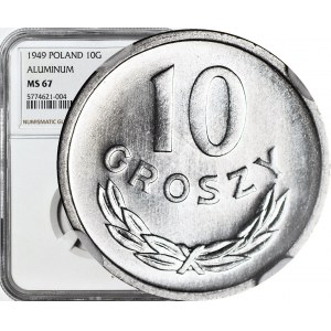 10 groszy 1949, aluminium, świeży stempel