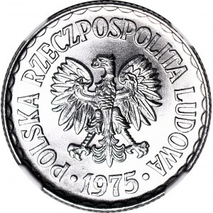 1 złoty 1975, bez znaku, mennicze, wysoki grading MS68!!!