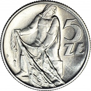 5 złotych 1958, Rybak, wąska 8, menniczy