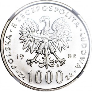 1000 złotych 1982, Jan Paweł II, stempel zwykły PROOFLIKE