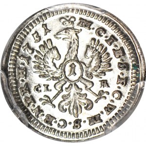 Niemcy, Brandenburgia-Bayreuth, Fryderyk II, 1 Krajcar Bayreuth 1751 CLR