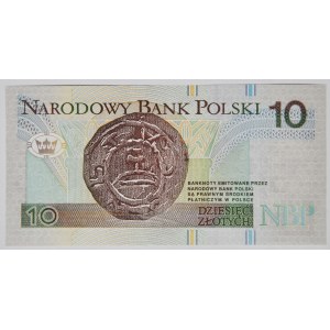 10 złotych 1994, druk TDLR Londyn, AA 0037748, ODMIENNY KOLOR, dwa zera na początku