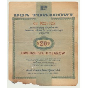 PEWEX Bon Towarowy - 20 dolarów 1960 - seria Cd - FALSYFIKAT